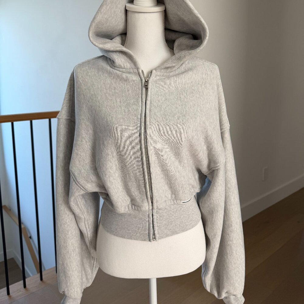 Alexander Wang Cropped zip hoodie Gray